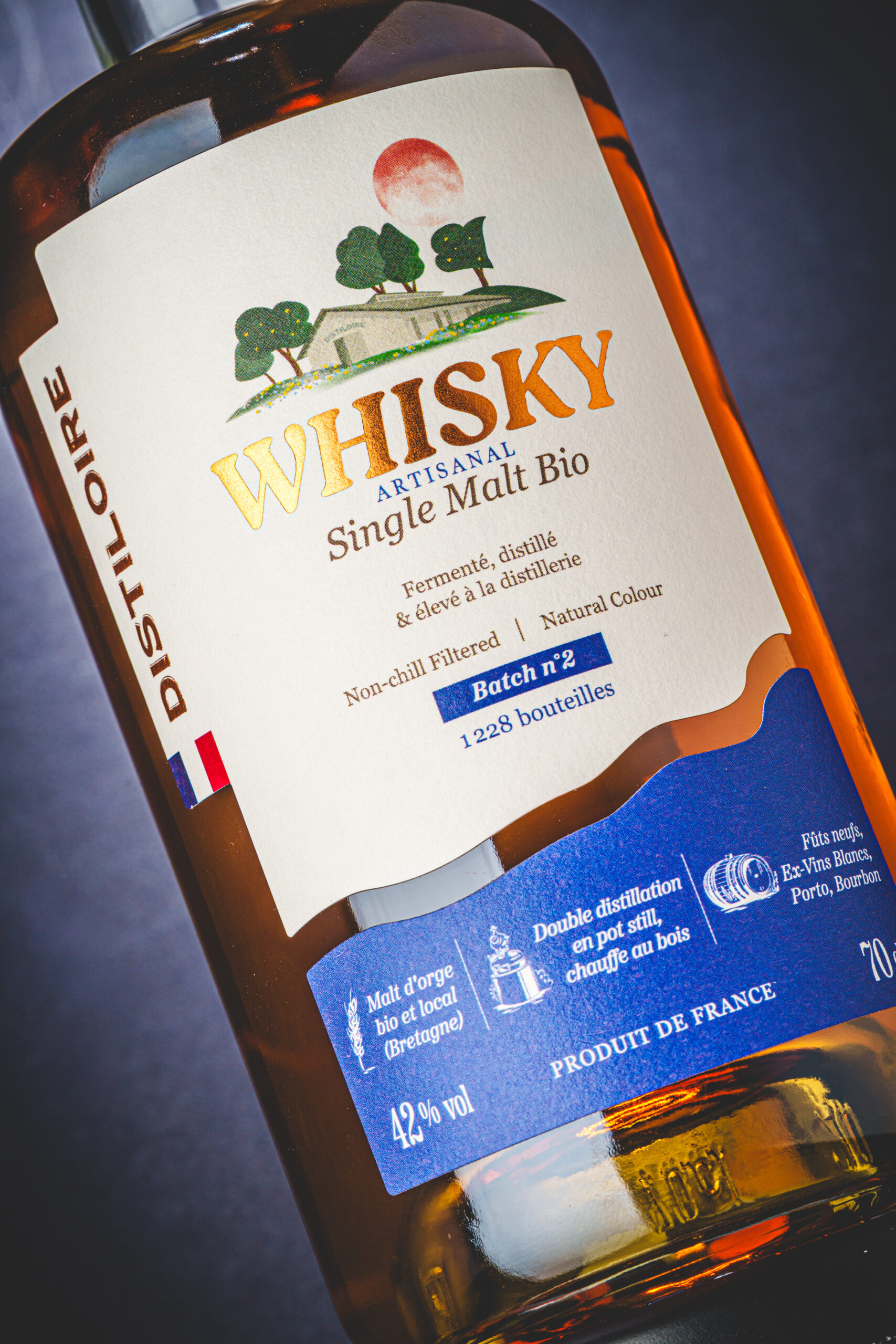 Etiquette Whisky Distiloire Single Malt batch 2